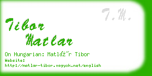 tibor matlar business card